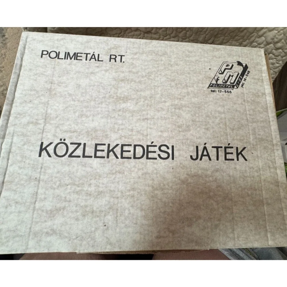 Vintage Hungarian Tin Wind-Up Traffic Game Polimetal Közlekedési Játék -RARE